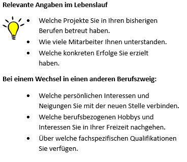 relevante Angaben im Lebenslauf Diese Angaben sind im Lebenslauf wichtig