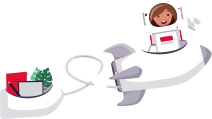 Astronautin mit Premium-Vorteilen